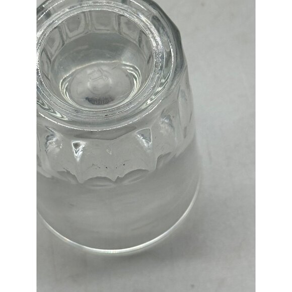 Vintage Clear Thick Glass Shot Glass With Faceted Design Fill Line Used READ - Picture 5 of 6